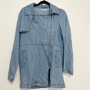 FATE full zip chambray light jacket sweater tencel lightweight size small